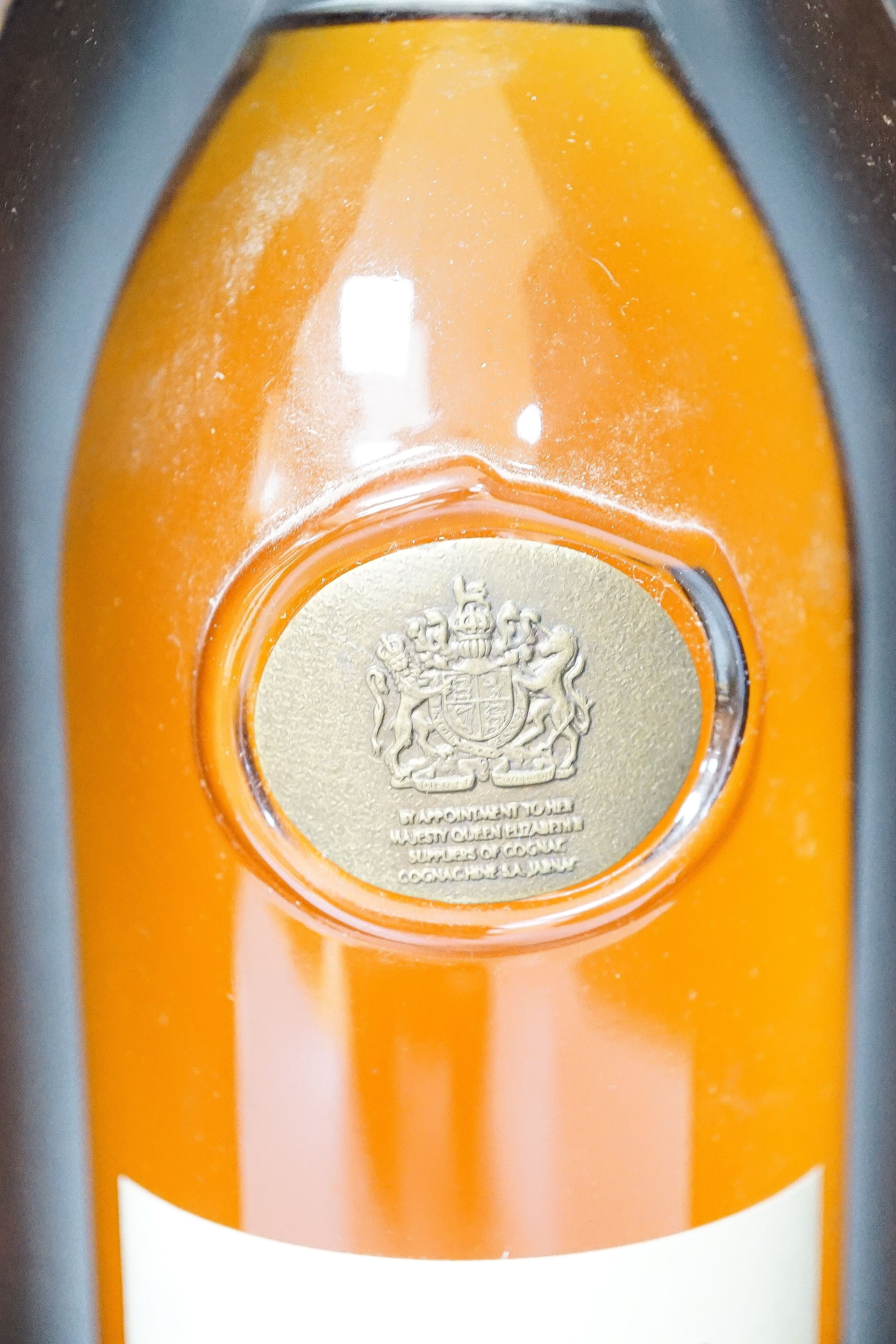One cased bottle of Hine 1975 cognac